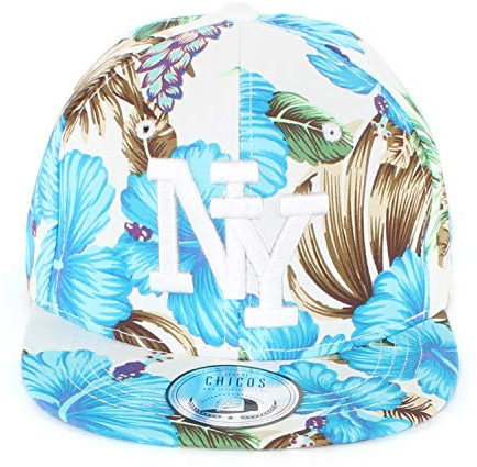 New Boy Girl NY New York süße Unisex Schwester Bruder Kindercap Hai Tiger Adler Prince Kinder Cap Snapback und Mütze 48-58cm Kopfumfang (One Size, NY-Flower-Sky-Weiß)