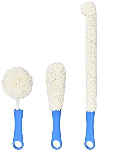 Perfetsell 3 Pcs Cepillo de Copa Vino, Cepillos de Limpiar Vasos y Tazas, Cepillo Multifuncional con Mango Larga