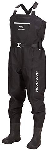 Bassdash Cuissardes de pêche 3D Ultra Haute résistance en Nylon à Carreaux Noir PVC pêche Chasse Waders pour Hommes
