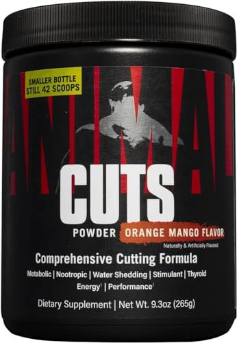ANIMAL Cuts Pulver Orange Mango – All-in-One-Formel mit über 4.000 mg an Wirkstoffen pro Portion inkl. Koffein - Thermogenes Supplement zur Hilfe beim Gewichtsverlust - 42 Portionen