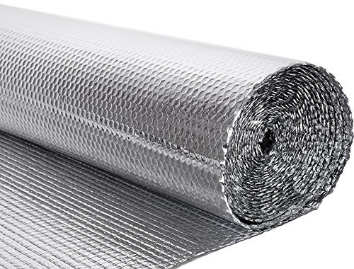 Panana 0.6m Wide Shed Log Double Aluminium Bubble Foil Insulation Loft Wall Home Wall Shed (0.6mx5m), Silver