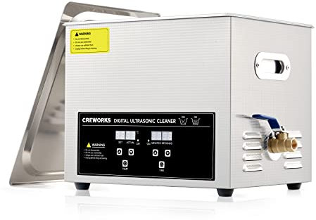 CREWORKS 10L Digital Ultrasonic Cleaner with Heater & Timer, 240W Stainless Steel Ultrasonic Cleaning Machine, Professional Ultrasonic Parts Cleaner for Retainer Glasses Auto Tool Machine Part