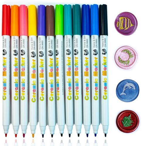 Wachs-Siegel-Stift, Ioggtser 12 PCS Metallic Farbe Stift für die Dekoration Wachs-Siegel-Muster, Premium-Wachs-Stift für Hochzeit Umschlag Versiegeln Wachs
