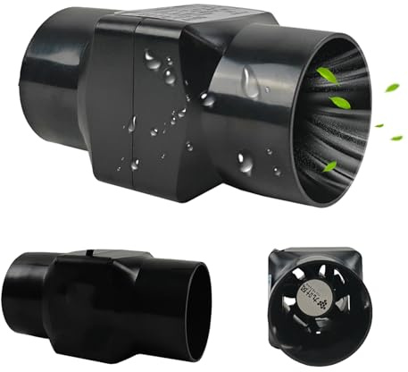 Rohrventilator 50mm Abluftventilator Leise Inline-Kanalventilator Badlüfter, Rohrlüfter mit EU-Stecker, Verwendet für Büro, Wachstumszelte, Hydroponik, 6W, 36 m³/h, 34dB