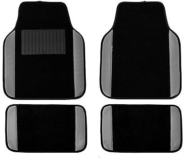Auto Fußmatten 4-teiliges Set Lederbesatz Auto Vinyl Fersenpolster Teppich Auto Fußmatten Universal Grau Automatten