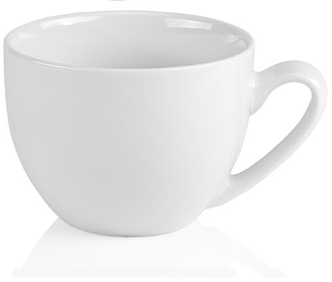Große Tasse 600ml Jumbotasse Suppentasse Porzellan Weiß