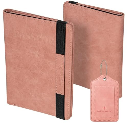NEYYOS® - Reisepasshülle, Reisepass RFID Blockierend, Pässe Organizer Tasche, Passport Reisebrieftasche Impfkartenhalter, Hülle PU Leder Reisedokumente, Pass Halter, Geldbörse Wallet Cover, Kartenetui
