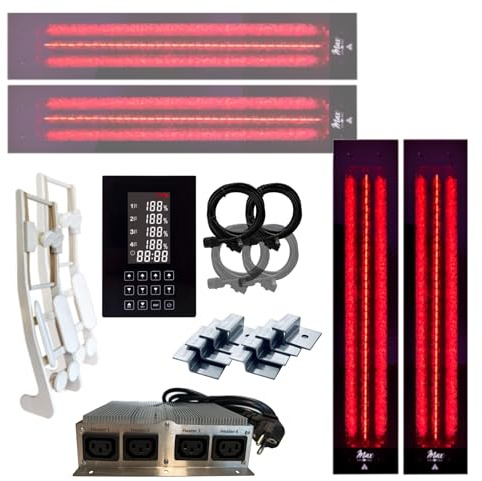 KIT Radiateur thermique profond sans cadre InfraROTmed MAX + commande icon 4 TOUCH, radiateur infrarouge pour sauna et cabine infrarouge, radiateur à spectre complet (2 x 500 W + 2 x 1300 W SW + S + 2
