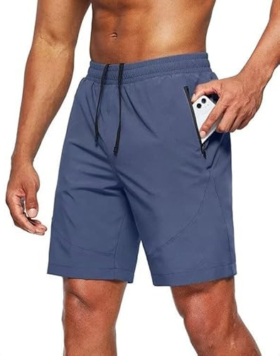 Tansozer Sportshorts för män snabbtorkande korta byxor, Blå 01, M