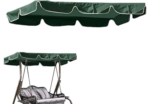 Swing Chair Canopy Replacement Green Garden Swing Seat Canopy Waterproof Windproof Anti-UV Heavy Duty Rip Proof Garden Hammock Top Garden Furniture Outdoors
