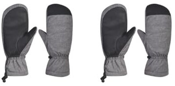 Mealoodiousmusea Winter-Skihandschuhe, winddicht, wasserdicht, für Radfahren, Camping, Wandern, Sport, Skifahren, warme Fäustlinge für Damen und Herren, Schwarz, Grau, Größe L, 2 Stück