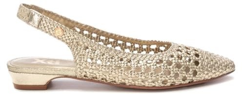 XTI - Zapato Mujer Oro - Calzado Cómodo y Versátil - Moda Casual - Modelo 14378501 (Talla 38)