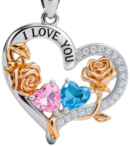 LOVANS Kette Silber 925 Damen Halskette, Herz Anhänger mit 5A-Zirkonia, Geschenk für Mutter, Freundin & Valentinstag