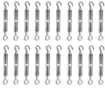 Generico 20 Pezzi Tenditori in Acciaio Inox 304, M4 Serracavo per Filo in Acciaio Tenditori, Tenditore Morsetti per Cavo Acciaio Tendifilo Stendibiancheria