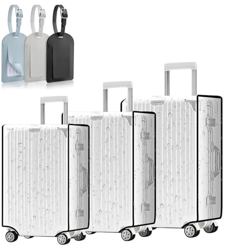 Watproofit PVC Kofferschutzhülle Transparent mit 3 Tags