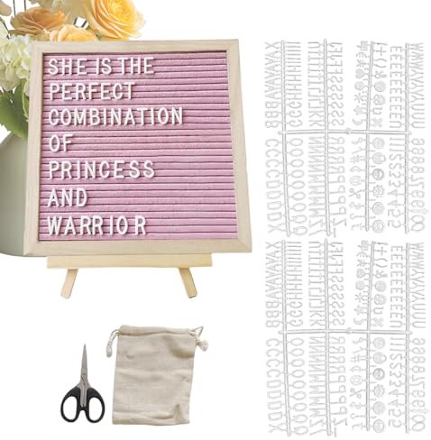 Letterboard Sign | Letter Board with Stand - Wooden Frame Bulletin, Felt Letterboard 25.0x25.0 cm, for Pregnancy Announcement Wedding