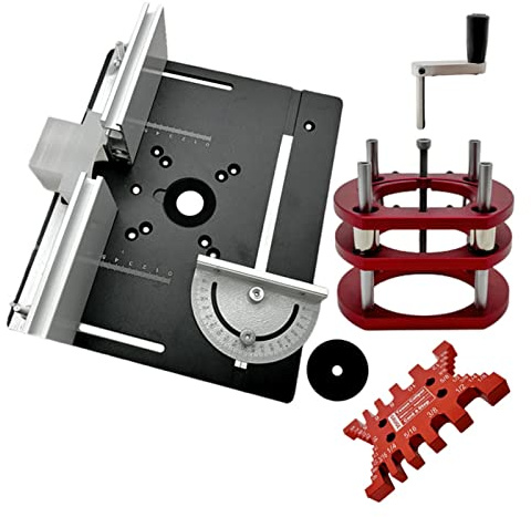 Fresadora de Madera Rebajadora Eléctrica, de elevación de enrutador de carpintería y placa superior de aluminio for motores de 65mm de diámetro, recortadora de banco de trabajo, máquina de grabado, he
