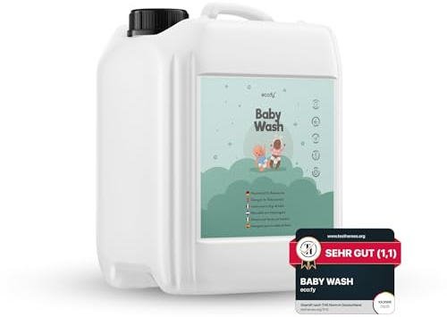 Baby Waschmittel flüssig, sensitive Waschmittel sensitiv Babywäsche, Wäschepflege ohne Duftstoffe, ohne Farbstoffe, Öko Waschmittel Baby (5 Liter)