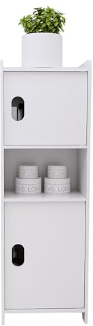 HUOLE - Mueble de columna de cuarto de baño, armario de pie, para sala de estar, comedor, cocina, para cuarto de baño, 24 x 20 x 72 cm, color blanco