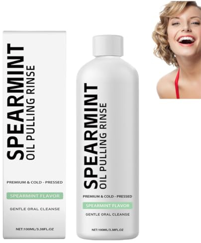 Collutorio all'olio bianco, collutorio all'olio di menta piperita, pulizia profonda, delicato ed efficace, adatto a denti e gengive