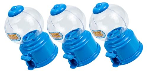 WEKAMOS 3 Stück Mini Süßigkeitenautomat Kunststoff Desktop Candy Dispenser mit Drehmechanismus für Party Geschenk Interaktiver Gumball Spender Kompakte für Zuhause Büro