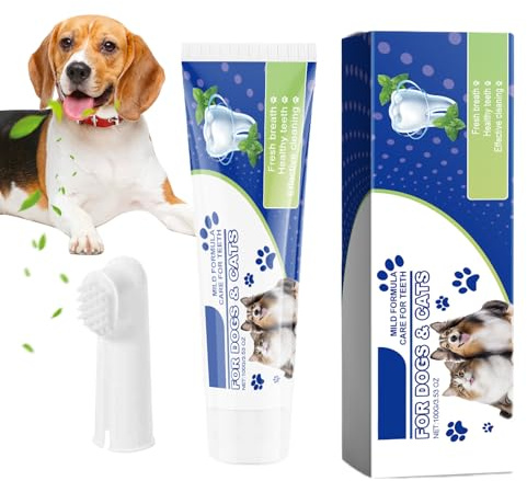 GkgWuxf Dentifrice Pour Chien,Brossette Dentaire Doigt Fraîcheur Nettoyage Dents | Hygiène Buccale Fraîche Chien Chat | Pour Petites Moyennes Grandes Races Chiot Chaton Entretien Hygiène