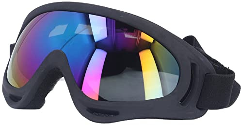 SPYMINNPOO Hundsolglasögon, Bekväm Båge, Slagtålig, Snygga Hundglasögon, UV-skydd för Motorcykelkörning, PC + PVC (3004 svart ram färgfilm)