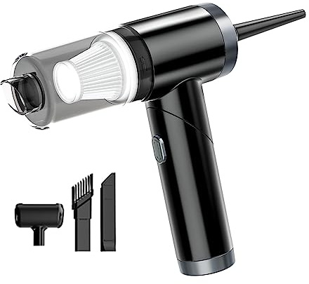 RASTKY Aspirateur sans Fil de Voiture Gonfleur Multifonctionnel sans Fil Puissant de 120 W pour la Maison et la Voiture Gonfleur D'aspirateur Portable pour Les Propriétaires et Les Voyageurs (Black)