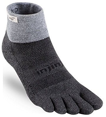 Injinji - Calcetines de media altura con dedos separados de la gama Trail para hombre, granito pequeño