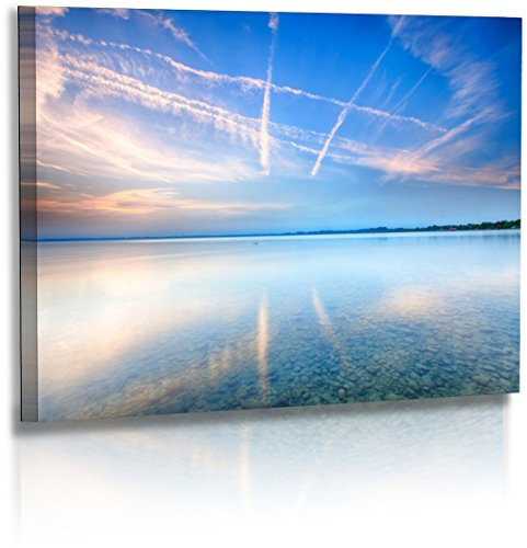 Premium - Acrylglas - Landschaftsbilder - Naturbilder - Sonnenuntergang - Chiemsee - Strand - Wolken - Wasser Landschaft - Bilder - Wandbilder XXL - Bild - Acrylglasbild - Glasbild (60 cm x 40 cm)
