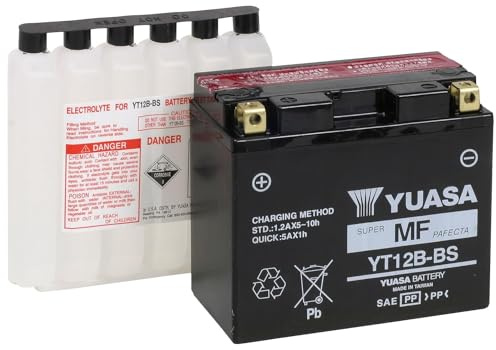 Yuasa YUAM6212B YT12B-BS Maintenance Free AGM Battery with Acid pack