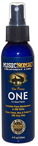 MusicNomad MN130 Piano ONE All-In-1 Cleaner, Polish, & Wax for Gloss Pianos, 4 oz