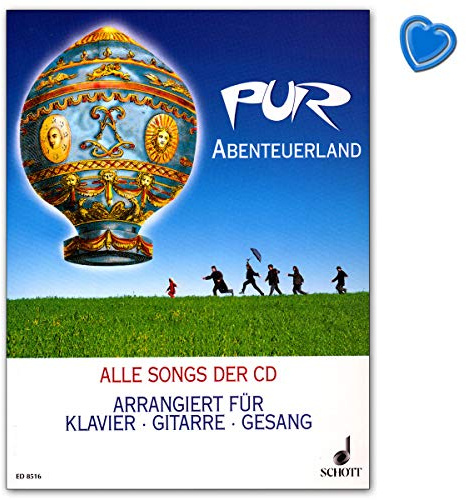 Abenteuerland Pur - Alle Songs der CD arrangiert für Klavier, Gitarre und Gesang - Notenbuch mit bunter herzförmiger Notenklammer - Schott Music - ED8516-9783795751715