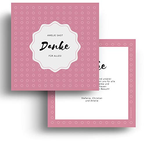 (20 x) Geburtskarten Danksagungskarten Geburt Baby Dankeskarte Foto Jungen Mädchen Karten Rosa