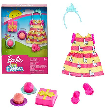 Barbie. GHV61 - Chelsea Mode, Kleid, Kleidung Set Geburtstag, Schuhe, Geschenk, Cupcakesfür Chelsea
