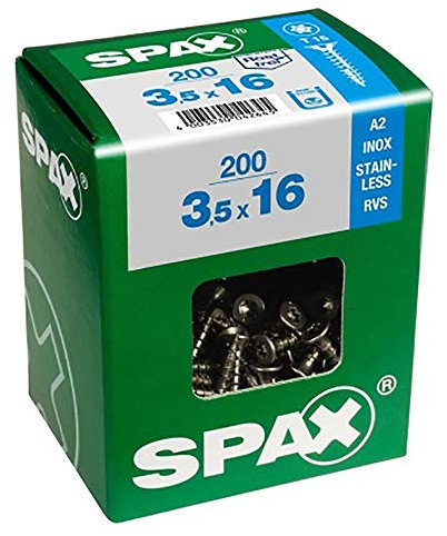 SPAX Gewindeschraube Holzkopf Flachkopf TORX 04 x 050 mm INOX Edelstahl 75 PZ 4197000400507