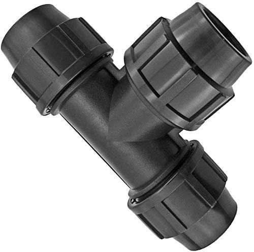 PP Fitting T-Stück Verschraubung Klemmverbinder für PE-Rohr 20-50 mm | Wunschgröße auswählen >>> 32mm x 32mm x 32mm