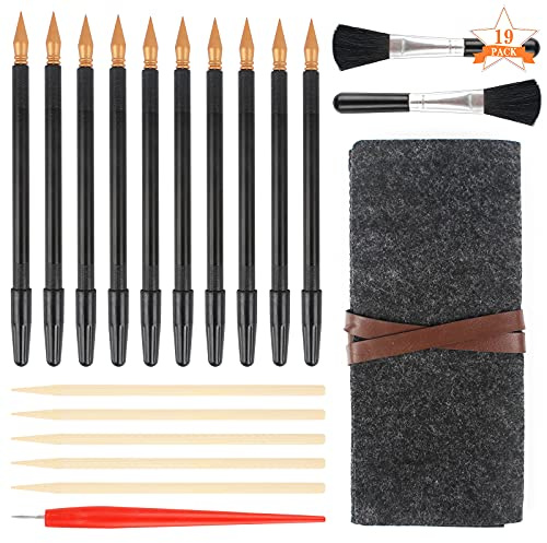 Bigxin 19 Pezzi Set di Scratch Tools Scratch Pen Art Strumenti di Scratch Art per Disegno di Pittura Artistica Fai-da-Te per la Pittura Domestica di Studio d'Arte