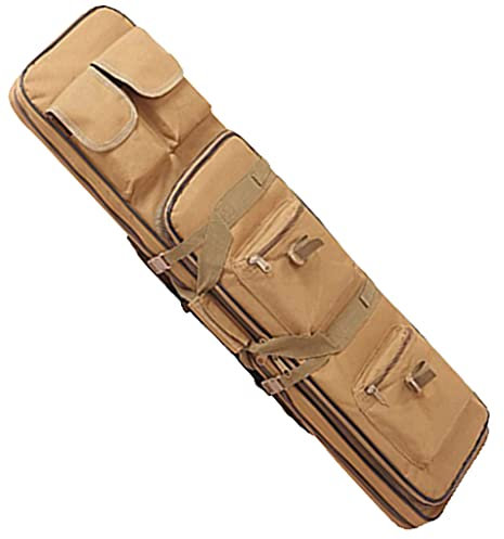 Waffentasche Gun Bag Futteral Gewehrtasche, Double Rifle Bag Mit Pouches Compartments, Futteral Langwaffen Waffentasche Gewehrtasche, Zum Angeln, Jagen, Schießsport brun,100CM