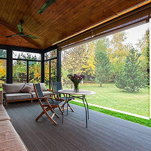 Seitenzug- & Springrollos Rollo Pvc Seitenzugrollo, Transparent Vinyl Rollo Blindfür Pergola Patio Im Freien, 60/80/100/120/140cm Breit,Plastikfenster Regensicherer Vorh(Size:100cm×100cm(39.3×39.