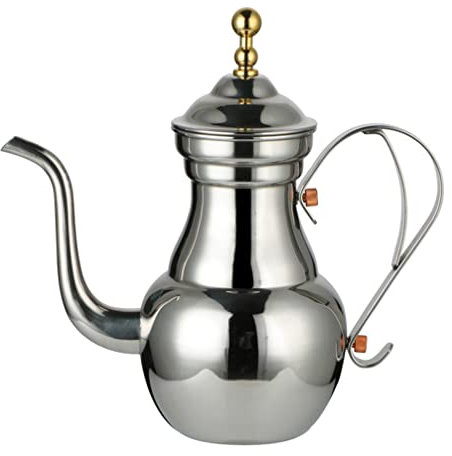 Cabilock Arabische Kaffeekanne Wasserkanne Kaffeekanne Edelstahl Herdplatte Espressomaschine Für Den Herd Eid Mubarak Teekessel Elektrisch Tee Kochen Rostfreier Stahl Saft Kann