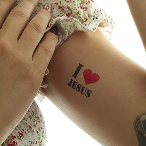 5 x I Jesus/be the light Tattoo - Schriftzug in schwarz - Temporary Body Tattoo (5)