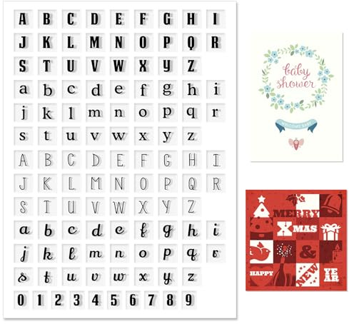 Yosoo Health Gear Number Stamp Silicone, Silicone Letter Stamps Alphabet Numbers Transparent Stamp Letter Pattern Silicone Seal for DIY Scrapbook Accounting Note