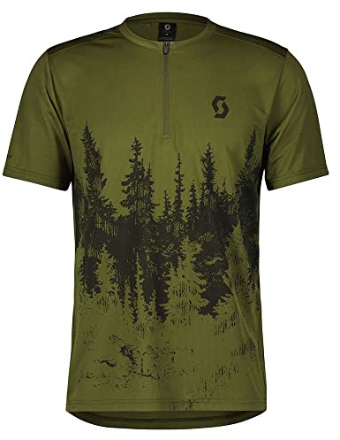 Scott Trail Flow Zip Fahrrad Trikot kurz fir grün 2024: Größe: S (44/46)