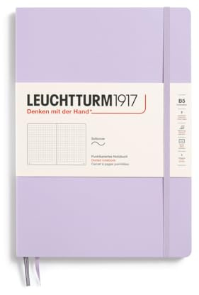 LEUCHTTURM1917 368153 Anteckningsbok sammansättning (B5), mjukt omslag, 123 numrerade sidor, lila, prickig