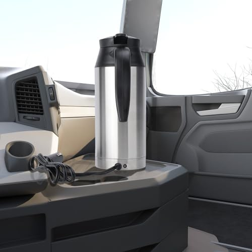 L-home Wasserkocher 24V, 600ml 240W Auto Edelstahl Wasserkocher,für Fernverkehr Autofahrt Camping im Freien