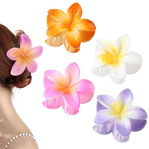 DULSPUE pinzas pelo mujer,pinza pelo,pinzas para el pelo,pinza pelo mujer,pinza pelo mujer,Para cabello grueso,Pinza de pelo elegante de las señoras de la flor (4 piezas)