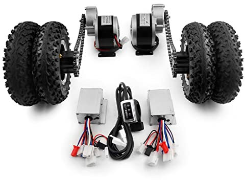 Kit di conversione per carriola con motore da 250 W, facile da trasportare, 181,4 kg, 20,3 cm, doppia ruota per carrello elettrico da spiaggia (36 V 250 W max 9 km/h)