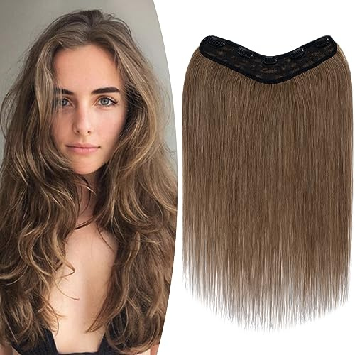 TESS Clip in Extensions Echthaar Braun 40 cm, Ein Stück U-Förmige Clip in Echthaar Haarverlängerung 5 Clips Remy Haar Extensions 65 g #6 Mittelbraun Extensions Clip in Echthaar