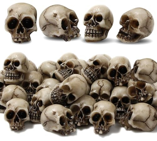 TOPZFL 20 Stück Mini Totenkopf Figur,Mini Schädel Blumentopf Dekoration,Menschliche Totenkopfmodel,Kunststoff Schädel Kopf,Mini Totenkopf Deko,Für,Partydeko,Gruselparty.